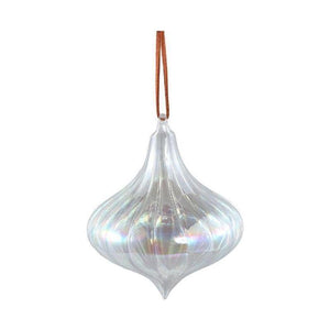 Christbaumschmuck - Kaly Clear, Kugel in Tropfenform 8.0 x 8.0 x 10.0 cm von PTMD - Esszett Luxury | Stilvolles Wohnen mit Charakter