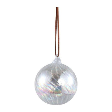 Christbaumschmuck - Kaly Clear, Kugel mit Wirbellinien 10.0 x 10.0 x 10.0 cm von PTMD - Esszett Luxury | Stilvolles Wohnen mit Charakter