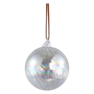 Christbaumschmuck - Kaly Clear, Kugel mit Wirbellinien 10.0 x 10.0 x 10.0 cm von PTMD - Esszett Luxury | Stilvolles Wohnen mit Charakter