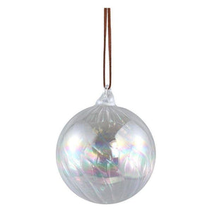 Christbaumschmuck - Kaly Clear, Kugel mit Wirbellinien 8.0 x 8.0 x 8.0 cm von PTMD - Esszett Luxury | Stilvolles Wohnen mit Charakter