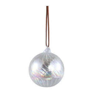 Christbaumschmuck - Kaly Clear, Kugel mit Wirbellinien 8.0 x 8.0 x 8.0 cm von PTMD - Esszett Luxury | Stilvolles Wohnen mit Charakter