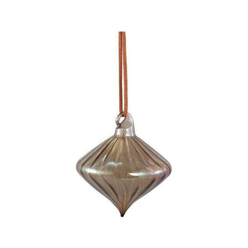 Christbaumschmuck - Portia Bronze, spitze Kugel mit Linien 10.0 x 10.0 x 10.0 cm von PTMD - Esszett Luxury | Stilvolles Wohnen mit Charakter