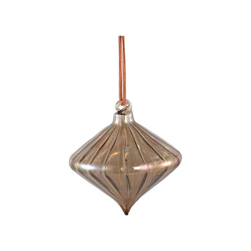Christbaumschmuck - Portia Bronze, spitze Kugel mit Linien 10.0 x 10.0 x 10.0 cm von PTMD - Esszett Luxury | Stilvolles Wohnen mit Charakter