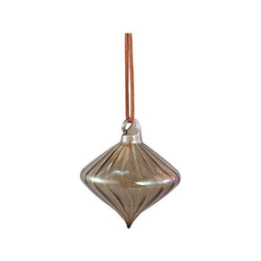 Christbaumschmuck - Portia Bronze, spitze Kugel mit Linien 8.0 x 8.0 x 8.5 cm von PTMD - Esszett Luxury | Stilvolles Wohnen mit Charakter