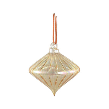Christbaumschmuck - Portia Gold, spitze Kugel mit Linien 10.0 x 10.0 x 10.0 cm von PTMD - Esszett Luxury | Stilvolles Wohnen mit Charakter