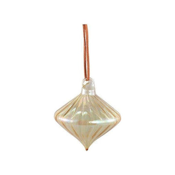 Christbaumschmuck - Portia Gold, spitze Kugel mit Linien 10.0 x 10.0 x 10.0 cm von PTMD - Esszett Luxury | Stilvolles Wohnen mit Charakter