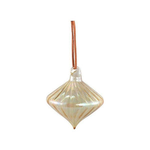 Christbaumschmuck - Portia Gold, spitze Kugel mit Linien 8.0 x 8.0 x 8.5 cm von PTMD - Esszett Luxury | Stilvolles Wohnen mit Charakter