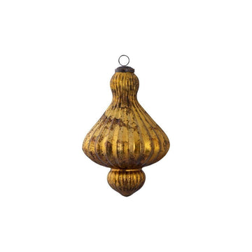Christbaumschmuck - Rickon Gold, runde Kugel mit abgesetzter Spitze 15.0 x 15.0 x 20.0 cm von PTMD - Esszett Luxury | Stilvolles Wohnen mit Charakter