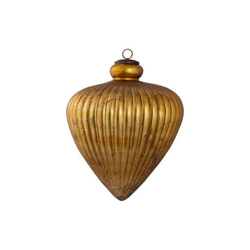 Christbaumschmuck - Rickon Gold, runde Kugel mit verjüngter Spitze 16.5 x 16.5 x 20.0 cm von PTMD - Esszett Luxury | Stilvolles Wohnen mit Charakter