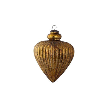 Christbaumschmuck - Rickon Gold, runde Kugel mit verjüngter Spitze 16.5 x 16.5 x 20.0 cm von PTMD - Esszett Luxury | Stilvolles Wohnen mit Charakter