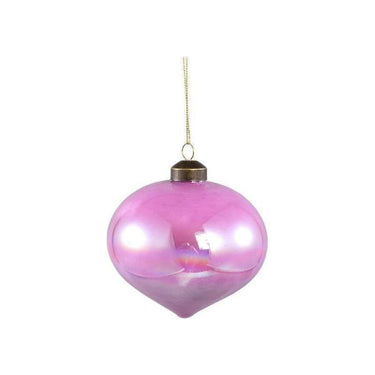 Christbaumschmuck - Shannin Rosa, Öl schimmernd Kugelform mit langer Spitze - 8.0 x 8.0 x 15.0 cm von PTMD - Esszett Luxury | Stilvolles Wohnen mit Charakter
