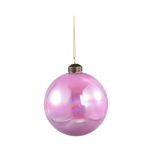 Christbaumschmuck - Shannin Rosa, Öl schimmernd Kugelform mit Spitze - 10.0 x 10.0 x 10.0 cm von PTMD - Esszett Luxury | Stilvolles Wohnen mit Charakter