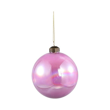 Christbaumschmuck - Shannin Rosa, Öl schimmernd Kugelform mit Spitze - 10.0 x 10.0 x 10.0 cm von PTMD - Esszett Luxury | Stilvolles Wohnen mit Charakter