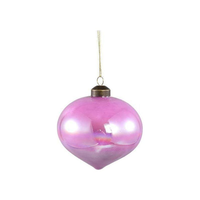 Christbaumschmuck - Shannin Rosa, Öl schimmernd Kugelform mit Spitze - 10.0 x 10.0 x 10.0 cm von PTMD - Esszett Luxury | Stilvolles Wohnen mit Charakter