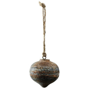 Christbaumschmuck - Xmas Dahly grey iron ball Oval M von PTMD - Esszett Luxury | Stilvolles Wohnen mit Charakter