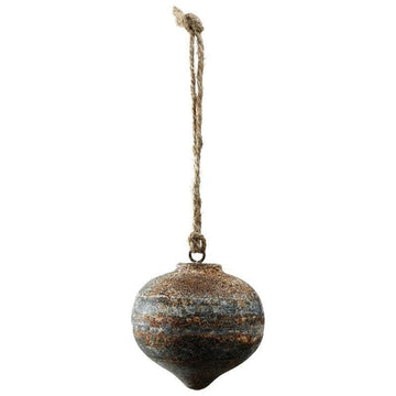 Christbaumschmuck - Xmas Dahly grey iron ball Oval M von PTMD - Esszett Luxury | Stilvolles Wohnen mit Charakter