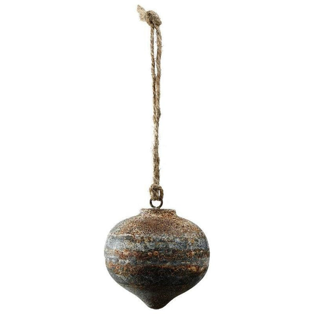 Christbaumschmuck - Xmas Dahly grey iron ball Oval M von PTMD - Esszett Luxury | Stilvolles Wohnen mit Charakter