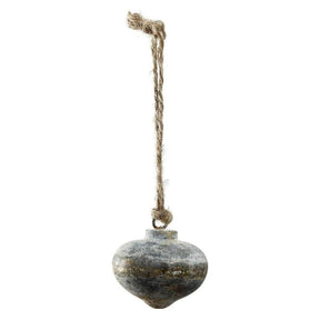 Christbaumschmuck - Xmas Dahly grey iron ball Oval S von PTMD - Esszett Luxury | Stilvolles Wohnen mit Charakter