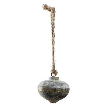 Christbaumschmuck - Xmas Dahly grey iron ball Oval S von PTMD - Esszett Luxury | Stilvolles Wohnen mit Charakter