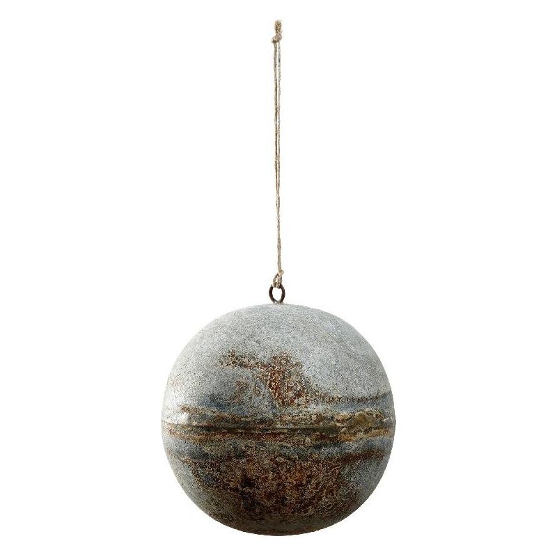 Christbaumschmuck - Xmas Dahly grey iron ball Rund L von PTMD - Esszett Luxury | Stilvolles Wohnen mit Charakter