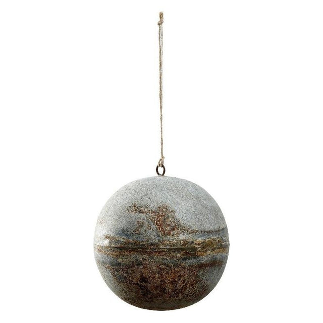 Christbaumschmuck - Xmas Dahly grey iron ball Rund L von PTMD - Esszett Luxury | Stilvolles Wohnen mit Charakter