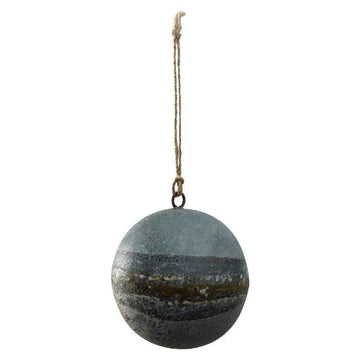 Christbaumschmuck - Xmas Dahly grey iron ball Rund M von PTMD - Esszett Luxury | Stilvolles Wohnen mit Charakter