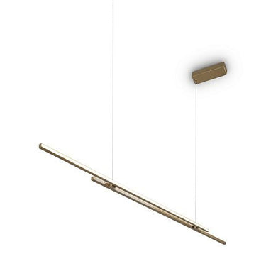 Pendelleuchte Design aus gebürstetem Messing und schwarzem Metall Lineares Design & Integrierte LED – Halo | Maytoni - Esszett Luxury | Stilvolles Wohnen mit Charakter