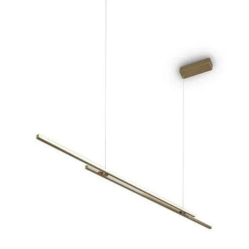 Pendant light design in brushed brass and black metal Linear design & Integrated LED - Halo | Maytoni