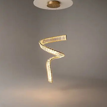Pendant lamp with brass finish and asymmetrical crystal decoration in a luxurious design – Krone | Maytoni