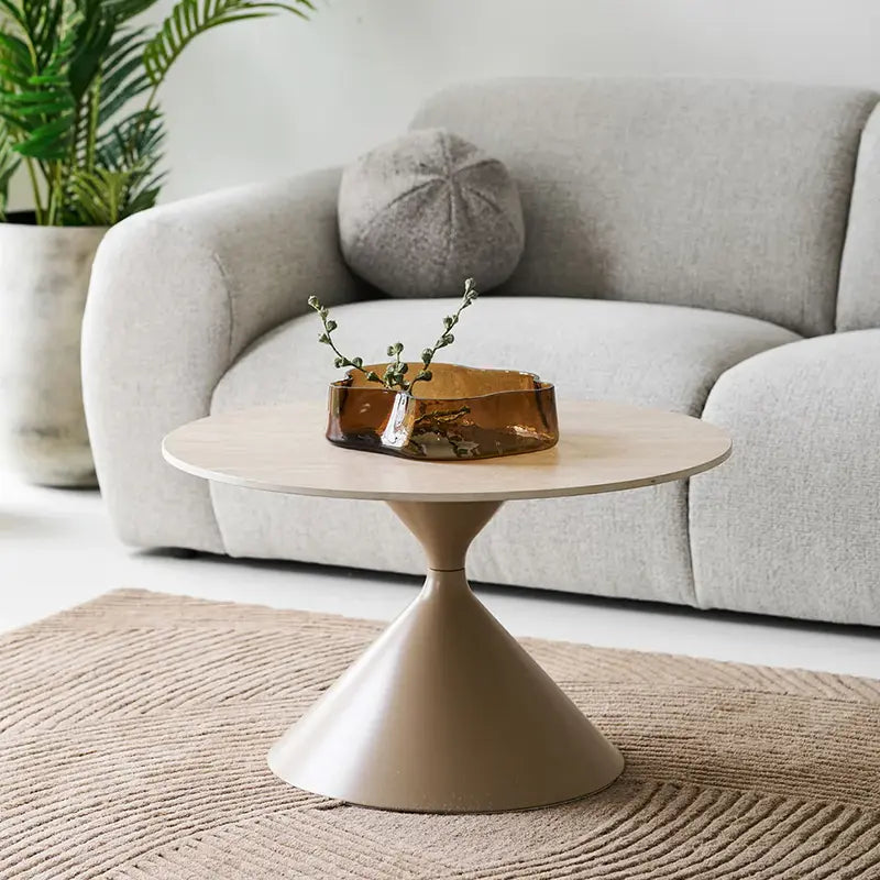 Couchtisch – Keramikplatte Robust, Stahlgestell Stabil, Travertin Optik – Annecy | House Nordic