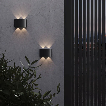 Graphite Aluminum Finish Double Emission Wall Sconce with Integrated 4W LED - Show | Maytoni