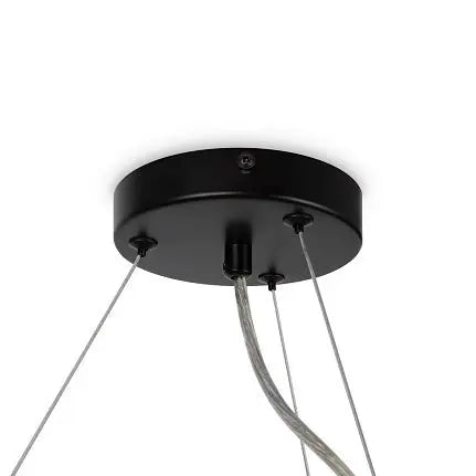 Pendant lamp with black metal frame and smoke-colored glass spheres in a modern design - Dallas | Maytoni
