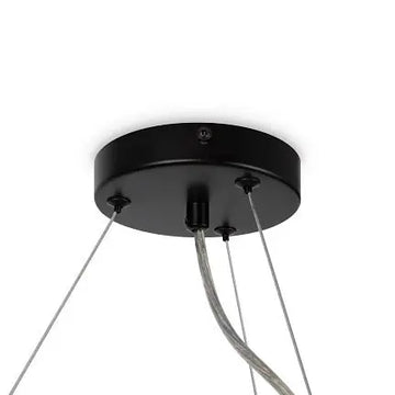 Pendant lamp with black metal frame and smoke-colored glass spheres in a modern design - Dallas | Maytoni