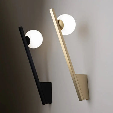 Wall Light Gold, Metal Frame, White Glass Body – Kazimir | Maytoni