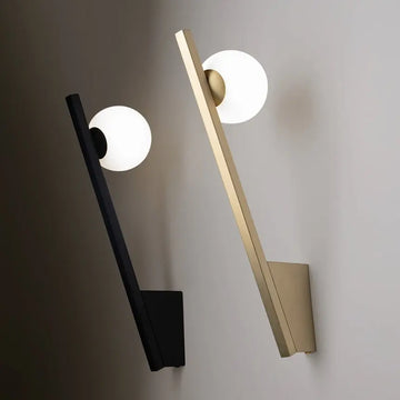 Wall Light Gold, Metal Frame, White Glass Body – Kazimir | Maytoni