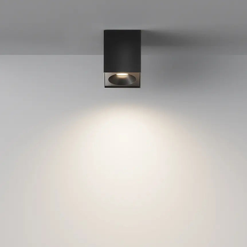 Deckenleuchte – Schwarzes Finish, Aluminium Gehäuse, GU10 Fassung, Ø9 cm - Zoom | Maytoni