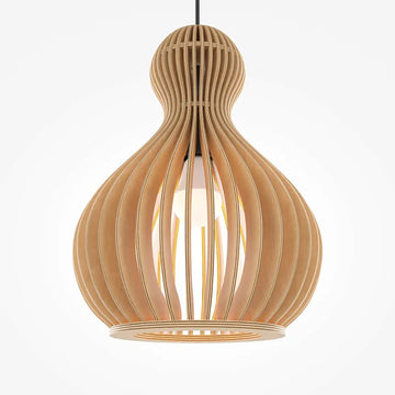 Pendant Lamp Black Metal & Wood Modern Design & Integrated LED – Roots | Maytoni