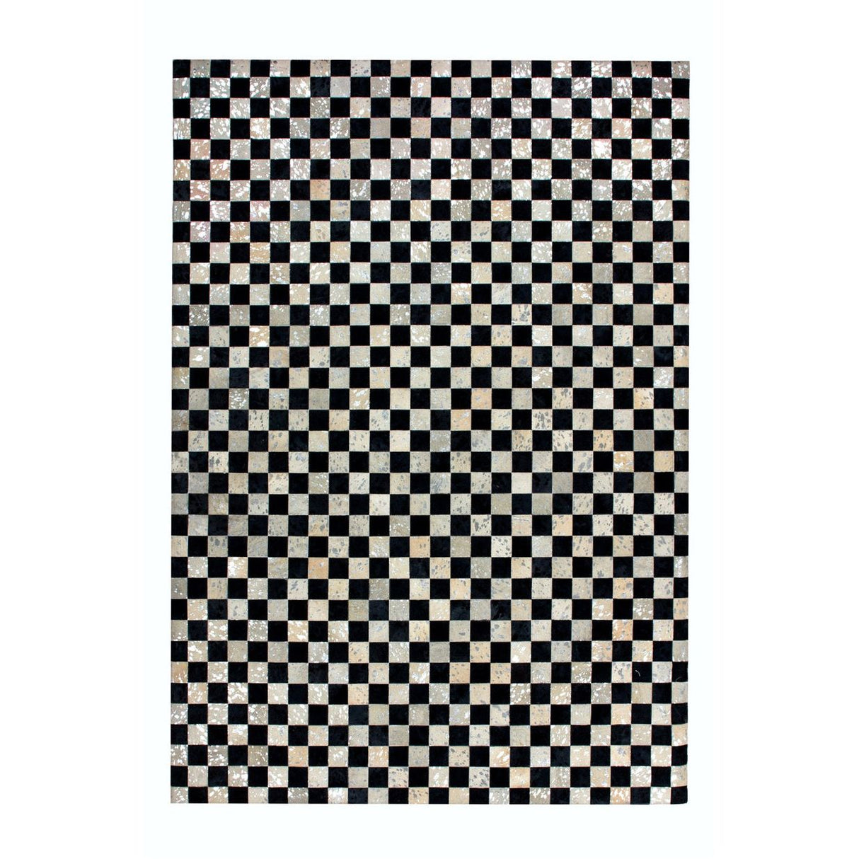 Teppich – Silber Grau, Echtes Leder, Metallfolie 150 cm - Rocket 210 | Kayoom