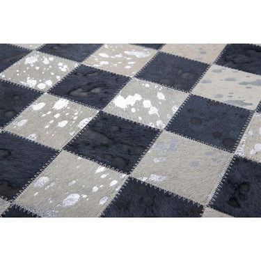 Teppich – Silber Grau, Echtes Leder, Metallfolie 150 cm - Rocket 210 | Kayoom
