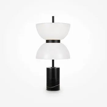 Table Lamp High-Gloss White Glass, Marble Base & Integrated LED – Kyoto | Maytoni
