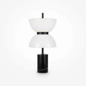 Table Lamp High-Gloss White Glass, Marble Base & Integrated LED – Kyoto | Maytoni