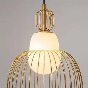 Pendant Lamp Brass-Colored Metal & White Glass Diffuser – Levitation | Maytoni