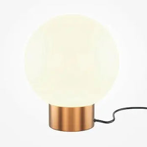 Table lamp gold-colored metal & matte white glass dome – Basic Form | Maytoni