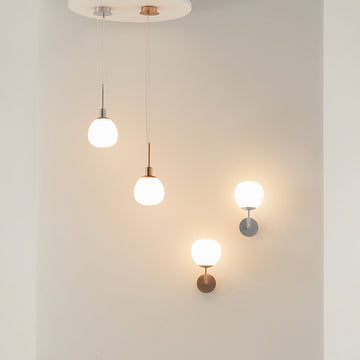 Wall lamp with satin nickel finish and white frosted glass shade – Erich | Maytoni
