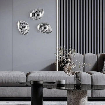 Wall light Metal frame chromed glass & organic shape – Mabell | Maytoni
