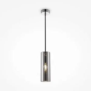 Pendant light with chrome metal base and hand-blown glass in a modern design – Gioia | Maytoni