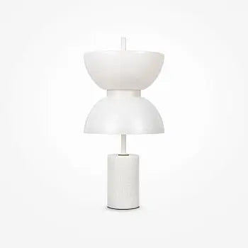 Table Lamp White Metal Marble Base & Glossy Glass Diffuser – Kyoto | Maytoni