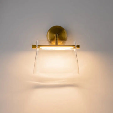 Brass wall light, metal base, transparent glass sphere, integrated 8W LED 3000K – Cabaret | Maytoni