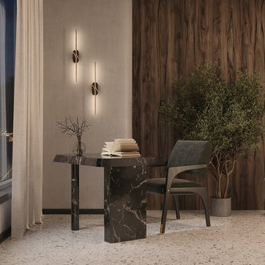 Wandleuchte Satin - Messing, schwarzer Marmor - Ovalfuß, integrierte 5 W LED 3000 K – Renaissance | Maytoni - Esszett Luxury | Stilvolles Wohnen mit Charakter