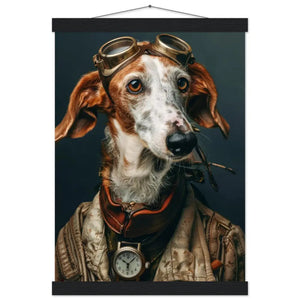 Schulposter - Motiv „Irischer roter Hund“, mattes FSC-zertifiziertes Papier, Magnet-Holzleisten aus Kiefernholz, magnetische Holzdübel oben & unten | St Tropez Art